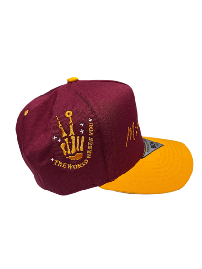 M;SUNDERSTOOD SNAPBACK- BURGUNDY